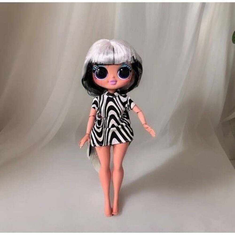 MGA Entertainment Lol Surprise OMG Groovy Babe Fashion Doll Black White Dress 9"